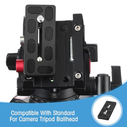 Frienda 2 Pieces Metal Quick Release Plate with 1/4''-20 Camera Screw Tripod Mount Plate Fits Standard for DSLR Camera Tripod Ball Head(Black,100mm 1/4''and 3/8'') - color: Black, style: 100mm 1/4''and 3/8''