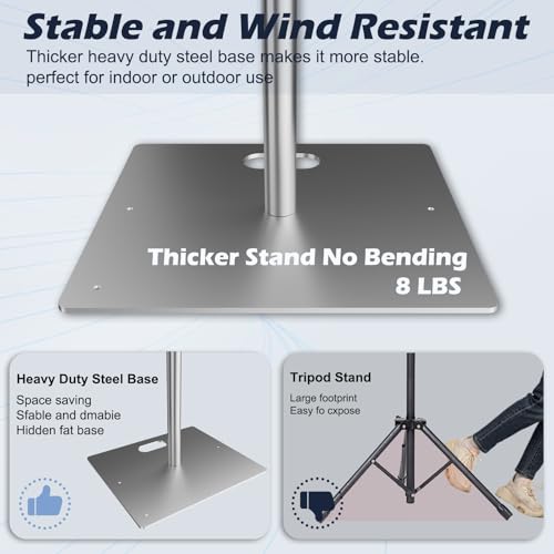 TOCRETOARE Heavy Duty Backdrop Stand, 8x10ft Pipe and Drape Backdrop Stand Kit with Adjustable Telescopic Poles Frame and Metal Base, Background Holder for Parties Wedding Birthday Photography - size: 8x10FT-without Upgrade Clip on