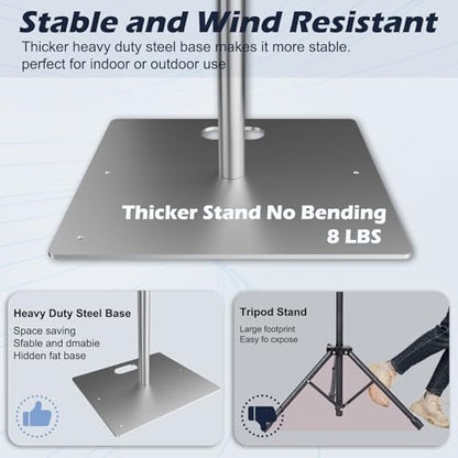 TOCRETOARE Heavy Duty Backdrop Stand, 8x10ft Pipe and Drape Backdrop Stand Kit with Adjustable Telescopic Poles Frame and Metal Base, Background Holder for Parties Wedding Birthday Photography - size: 8x10FT-without Upgrade Clip on