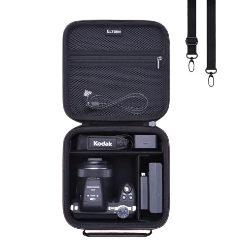 L LTGEM Camera Case Compatible with KODAK PIXPRO AZ405 / AZ528 / AZ425 / AZ255 Digital Camera and Accessories, with 2 Dividers and Shoulder Strap, Black - color: Black