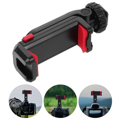Hot Shoe Phone Clamp and Rotating Phone Holder Adapter for Tripod, Plastic Camera Mount Compatible with DSLR Hot Shoe, Selfie and Vlogging Accessory for Smartphone Photography