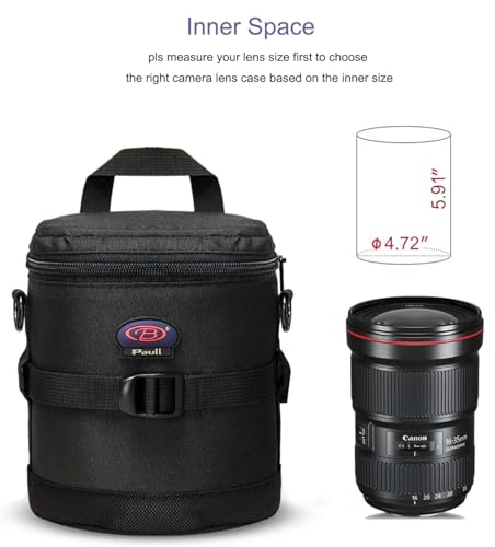 Camera Lens Case DSLR Camera Lens Bag Fits for Canon Nikon Pentax Sony Olympus Panasonic and Other Camera Lens - size: BL-0004L
