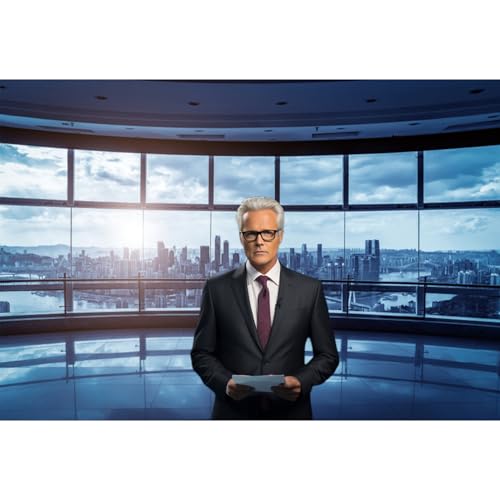 8x6.5ft Business Office Window Backdrop Modern City View Office Video Conference Photography Background Home Office Indoor Decor Banner Adult Man Woman Artistic Portrait Photo Studio Prop - size: 8x6.5ft