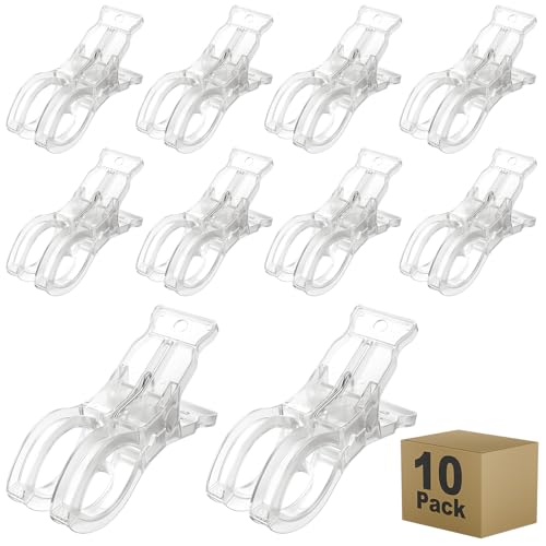 Muitcdo 10 Pack Balloon Arch Clips, Large Clear Spring Clamps for Backdrop, 3.5'' Plastic Clips Supplies for Birthday Decoration Accessories Beach Towels Crafts Swimming Pool Photography Studios