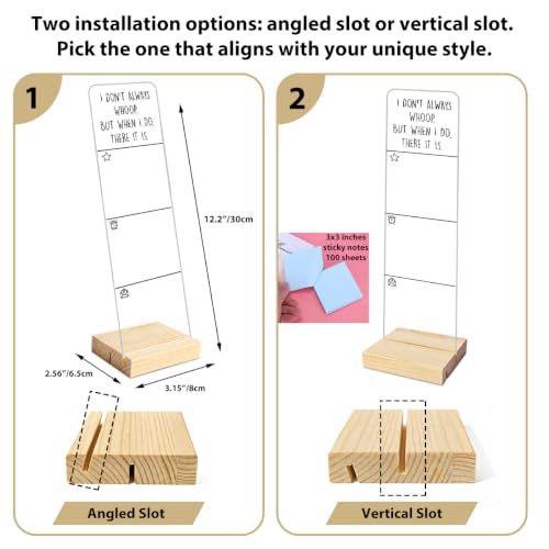 Monitor Memo Board with Removable Wooden Base Acrylic Portable Sticky Note Holder, I Don't Always Whoop But When I Do There It is Acrylic Message Board Sign, Sticky Notes 100 Sheets - color: Whoop But