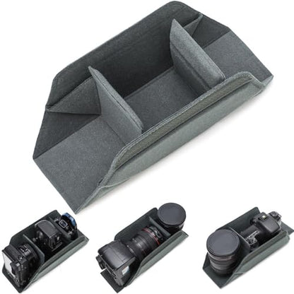 Shockproof Camera Storage Bag Removable Padded Insert Flexible Compartments Foldable Design Equipment Protecting