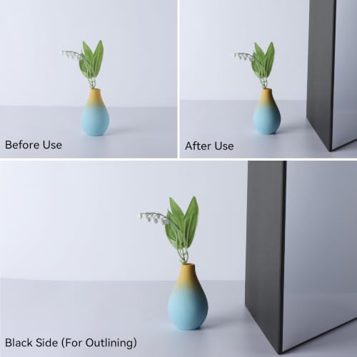 UTEBIT 3 in 1 Photography Reflector Cardboard, 17"x12" A3 Folding Light Diffuser Board for Still Life, Product and Food Photo Shooting Light Reflectors - Black, Silver and White