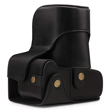 MegaGear MG1607 Ever Ready Leather Camera Case compatible with Canon EOS Rebel T7 (18-55mm), 2000D (18-55mm) - Black - color: Black