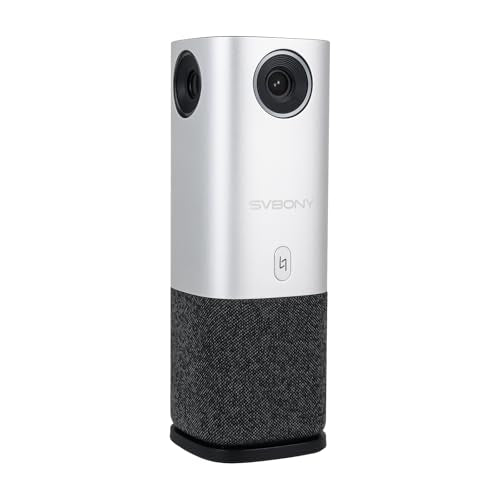 SVBONY A1 AI-Powered 360°Conference Camera,Speaker Tracking & Auto Framing, 1080P Video,AI Noise Cancellation, 16.5ft Microphone Pickup Meeting Room Camera,Compatible with Zoom,Teams & Google Meet