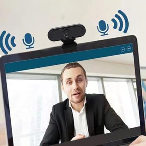 1080P HD Webcam with Noise Reduction Microphone, USB Web Camera for Laptop PC TV, Full HD 30FPS Plug and Play Webcam with Omnidirectional Mic for Zoom Skype YouTube