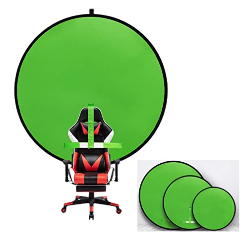 Portable Green Screen Chair 55.1in – Double Sided Foldable Greenscreen Backdrop with Stand, Chroma Key for Streaming Games, Zoom Calls, Photography - size: 55.1×55.1 inches