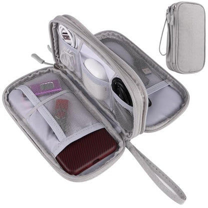 JIAKAI Travel Cable Organizer - Electronics Accessories Bag(Double Layer - Grey) - color: Double Layer -Grey
