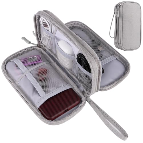 JIAKAI Travel Cable Organizer - Electronics Accessories Bag(Double Layer - Grey) - color: Double Layer -Grey