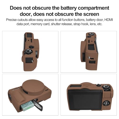 Easy Hood Case for Canon Powershot G7 X Mark III Digital Camera, Soft Silicone Protective Cover with Removable Lens Cover for Canon Powershot G7X Mark III DSLR Camera (Brown) - color: G7X3 Brown