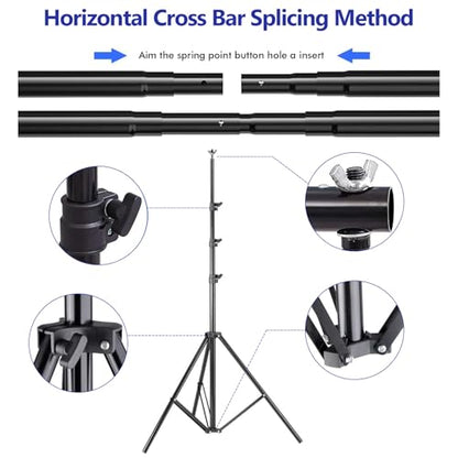 SLOW DOLPHIN Photo Studio Background Stand Support Kit Backdrop Stand, 40ft (Wide) x 8.5ft (Tall) Square Large Adjustable Backdrop Stand with Rotatable Connector, Carry Bag, Sand Bags Clamps.