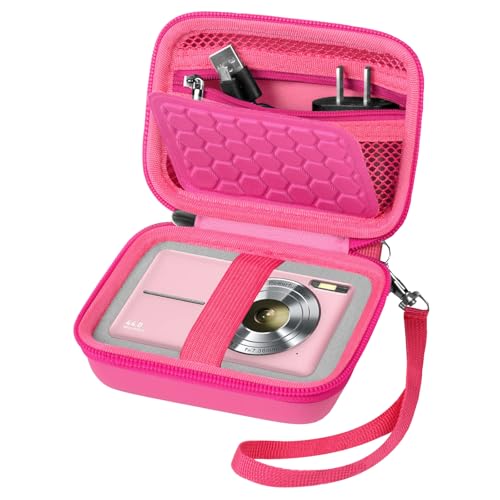 Comecase Carrying & Protective Case for Digital Camera, for CAMKORY/for Kodak Pixpro/for Canon PowerShot ELPH 180/190 / for Sony DSCW800 DSCW830 Cameras for Travel - Bright Pink - color: Bright Pink