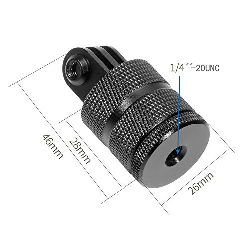 360 Degree Rotation Tripod Mount Adapter, Aluminum 1/4 inch 20 Camera Mount Compatible with GoPro 13/12 Black,Hero10/ 9/8/ 7/6/ 5/ Series,DJI, XiaoYi and Other Standard 1/4 Accessories - size: 360 degree rotating base