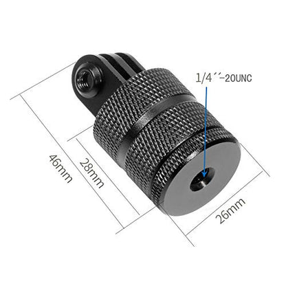 360 Degree Rotation Tripod Mount Adapter, Aluminum 1/4 inch 20 Camera Mount Compatible with GoPro 13/12 Black,Hero10/ 9/8/ 7/6/ 5/ Series,DJI, XiaoYi and Other Standard 1/4 Accessories - size: 360 degree rotating base