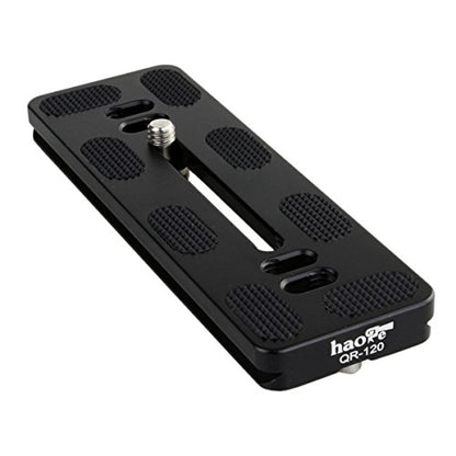 Haoge 120mm QR Quick Release Plate Dual Dovetail and D-Ring Screw Fits Arca-Swiss Standard for Tripod Ball Head