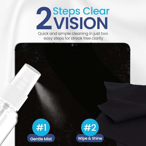 Purity Eyeglass Lens Cleaner Kit - 3 x 1oz Travel Size Lens Cleaner Spray Bottle + 2 Microfiber Cleaning Cloths - Safe for All Lenses (AR Coated Included), Eyeglasses and Screens - Clear - style: 5 Piece Set - 3 (1oz Lens Spray) + 2 (Microfiber Cloth)