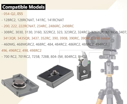 200PL-14 Quick Release Plate for Manfrotto 804RC2 Rapid Connect, 323 RC2, 488RC2, 484RC2, 498/496/ 494RC2, 2498RC, 2486RC, 468MGRC2 (with 1/4 Adapter)