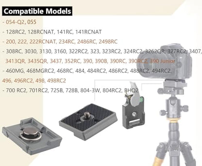 200PL-14 Quick Release Plate for Manfrotto 804RC2 Rapid Connect, 323 RC2, 488RC2, 484RC2, 498/496/ 494RC2, 2498RC, 2486RC, 468MGRC2 (with 1/4 Adapter)