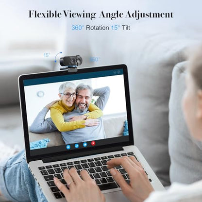 4K Webcam with AF Auto-Focus, 6+2 Optical Lenses, Independent ISP Noise Reduction & Dual Noise-Canceling Mics, Plug&Play Computer Camera for Zoom/Teams/Facetime