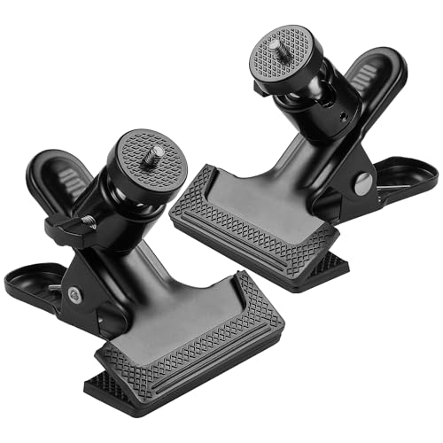 Trail Camera Clip Mount, 2 Pack Tracking Camera Bracket, 360 Rotatable Interface Trailcam Holder for Hunting with Camouflage Style