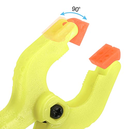 PATIKIL 2 Inch Spring Clamps, 4 Pack Plastic Flexible Anti-slip Strong Backdrop Clamp Clips for Stand DIY Project Photography Studio Craft, Yellow - color: Yellow