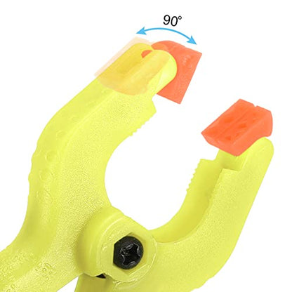 PATIKIL 2 Inch Spring Clamps, 4 Pack Plastic Flexible Anti-slip Strong Backdrop Clamp Clips for Stand DIY Project Photography Studio Craft, Yellow - color: Yellow