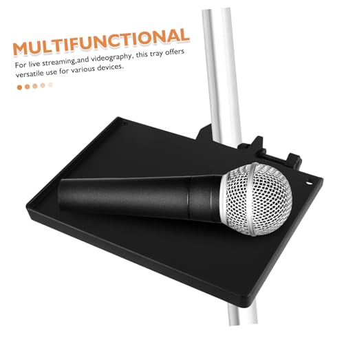 Angoily 4pcs Durable Multi Functional Desk Mount Tray for Microphone Xlr Cables and Sound Card Lightweight Gear Organizer for Recording Live Streaming and Daily Use