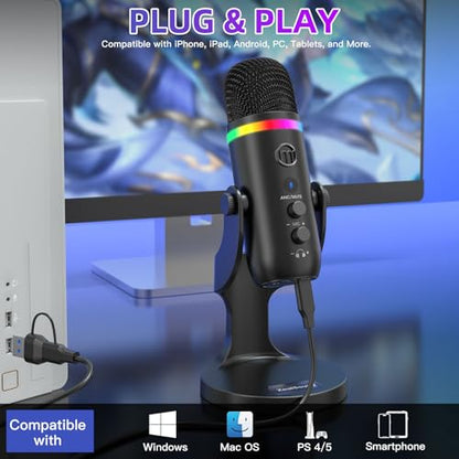 ZealSound USB Microphone k66pro and Furry Windscreen d65k Bundle