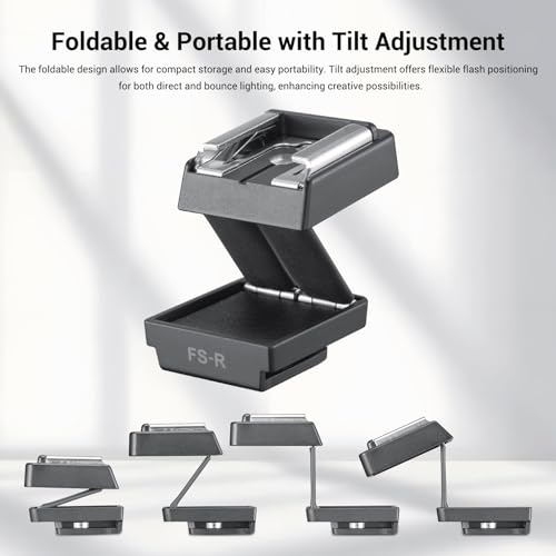 Godox FS-R Single Contact Foldable Flash Bracket, Anti-Collision Riser for Godox MF12/MF-12 & Other Single Contact Mini Flash, Max Load 78g, Foldable Design for Portable Macro Photography - size: Godox FS-R