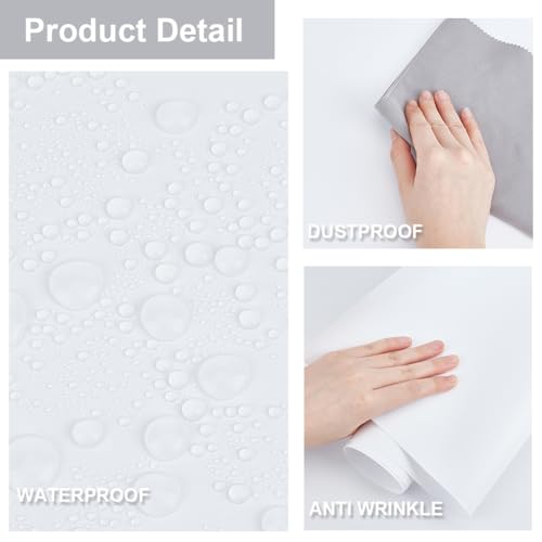 CREATCABIN White PVC Photography Backdrop Matte Smooth Background Tabletop Backdrops Display Board Seamless Waterproof for Food Jewelry Cosmetics Small Product Props Video Photo Studio 35.4x15.7 Inch - style: White
