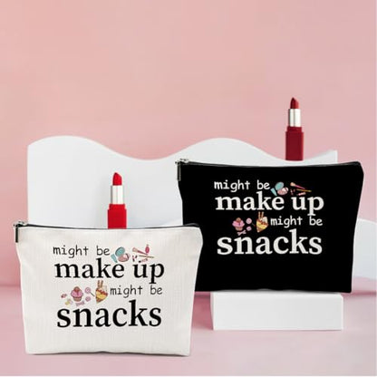 2 PCS Friend Gifts for Women Makeup Bag, Snack Bags, Funny Gifts Cosmetic Bags, Sister Birthday Christmas Graduation Friendship Gift for Daughter From Mom - might be makeup might be snacks - color: Multicolor 0081