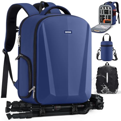 SDYSM Camera Backpack, Large Camera Bag for Photographers Professional DSLR/SLR Mirrorless Camera Case Compatible for Sony Canon Nikon, Blue - color: Blue