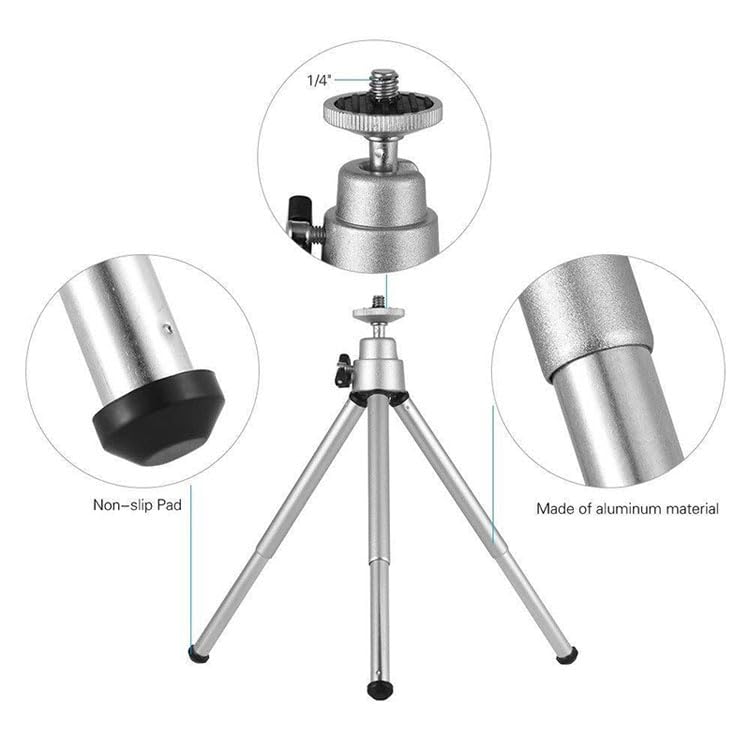 REFLEX CAMERA Lightweight Extendable Mini Tripod 5.9-7.9in – Aluminum Desktop Table Stand for Smartphone, GoPro, Webcam – Portable, Adjustable, Stable Video & Photo Shooting