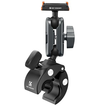 K&F CONCEPT Super Clamp Camera Mount with 360° Dual Ball Head, Bike/Motorcycle Handlebar Tube Mount Quick Release Compatible with Action 5 Pro/4/3 - style: Super Clamp with Ballhead(Action 5 Pro)