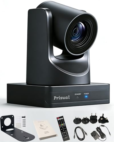 Prisual HDMI PTZ Camera AI Auto-Tracking, 20x Optical Zoom IP USB3.0 PoE HDMI PTZ Camera Perfect for Church Services Worship Education Video Conference, PT20X-UL Free NDI License Upgrade - color: Nickel Gray