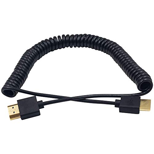 Duttek 4K HDMI Extender, Extreme Thin Male to Male Coiled Cable for 3D and 4K Ultra HD TV Stick, HDMI 2.0 Cord Extension Converter (2.5M/8.2FT) - size: Straight Male to Male 8.2FT/2.5M