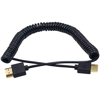 Duttek 4K HDMI Extender, Extreme Thin Male to Male Coiled Cable for 3D and 4K Ultra HD TV Stick, HDMI 2.0 Cord Extension Converter (2.5M/8.2FT) - size: Straight Male to Male 8.2FT/2.5M