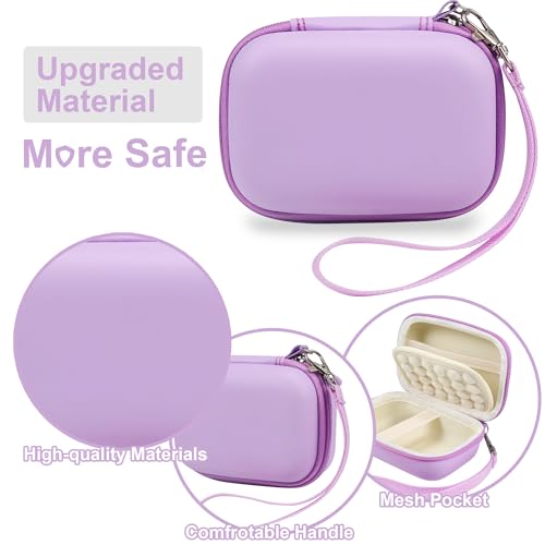 Leayjeen Hard EVA Camera Case Compatible with Canon PowerShot ELPH/IXUS, Kodak Pixpro FZ55/FZ45, Nikon Coolpix, Small Digital Camera, Shockproof Protective Camera Bag with Hand Strap-Purple(Case Only) - color: Purple