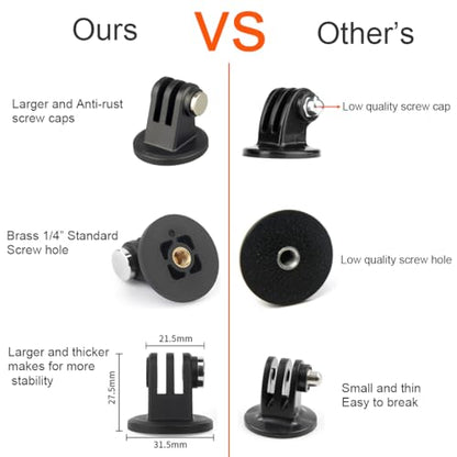 Action Camera Tripod Mount Adapter 1/4"-20 Conversion Adapter Converter Compatible with Gopro DJI Osmo Insta360 Sjcam Akaso for Tripod and Other 1/4 Accessories