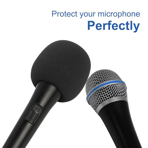 6 Pack Foam Mic Cover for Shure SM58 SM48 and Most Ball-Type Microphone, Handheld Microphone Windscreen Thick and Breathable Foam Microphone Protector Mic Wind Cover