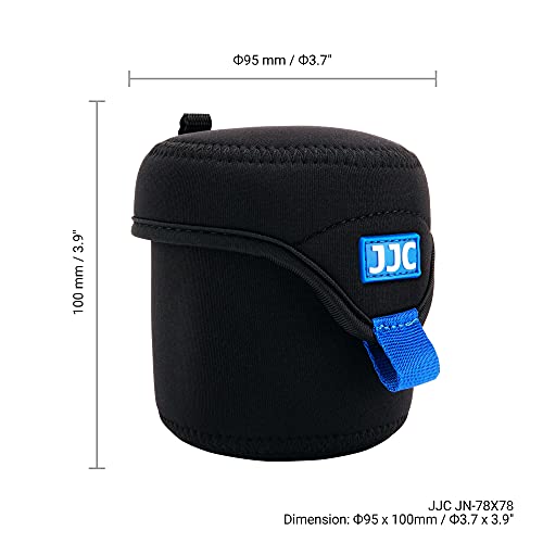 JJC Water Resistant Neoprene Camera Lens Pouch Case, Fold-Over Lens Bag for Mirrorless Lenses Up to 3.1 x 3.1 (D X H) for Sony FE 50mm f/1.8, Canon RF 35mm f/1.8, Fujifilm XF 23mm f/1.4 etc. - size: 3.1 x 3.1"