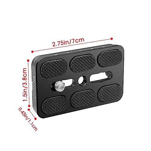 Manbily Camera Quick Release Ball Head (70x38mm) 1/4" Screw Universal Metal Arca Swiss Quick Release Plate Tripod Adapter Mount QR Plate for DSLR Camera (PU-70)