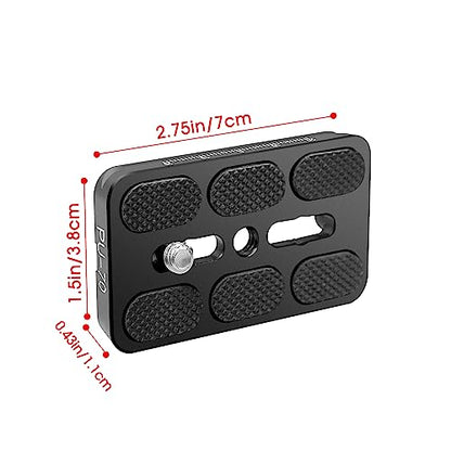 Manbily Camera Quick Release Ball Head (70x38mm) 1/4" Screw Universal Metal Arca Swiss Quick Release Plate Tripod Adapter Mount QR Plate for DSLR Camera (PU-70)