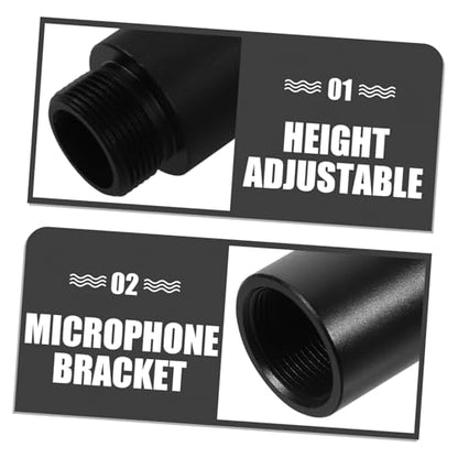 NUOBESTY Mic Stand Extension Tube Kit for Podcasters 5/8 to 3/8 Adapter Heavy Duty Microphone Arm Stand Extender for Desk and Live Streaming