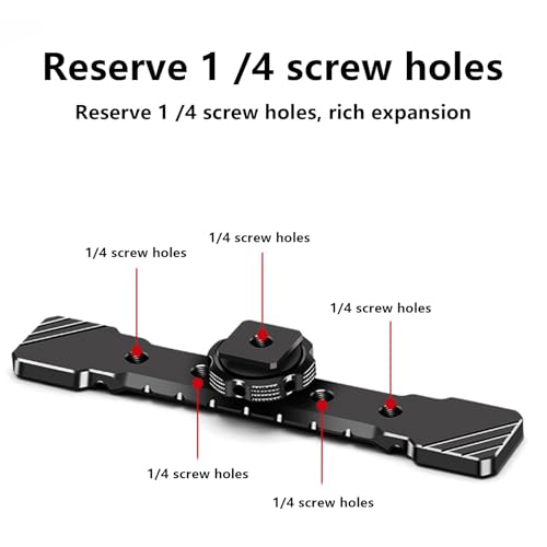 Aluminum Cold Shoe Mount Bracket Double Hot Shoe Extension Rod Plate Adapter for Camera Cage Mic LED Video Light Stand