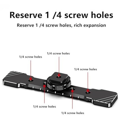 Aluminum Cold Shoe Mount Bracket Double Hot Shoe Extension Rod Plate Adapter for Camera Cage Mic LED Video Light Stand
